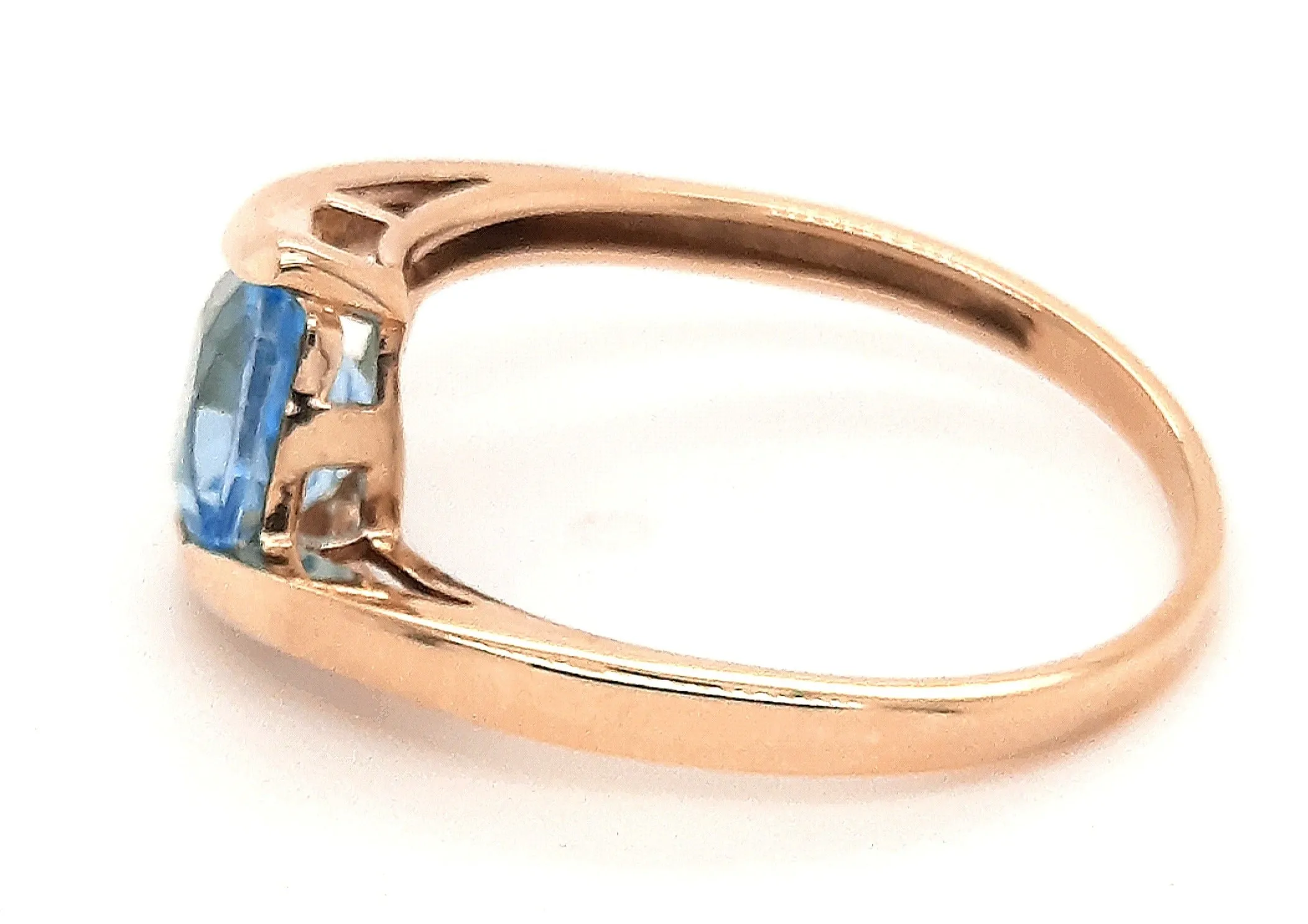 Topaz Yellow Gold Cross Over Ring