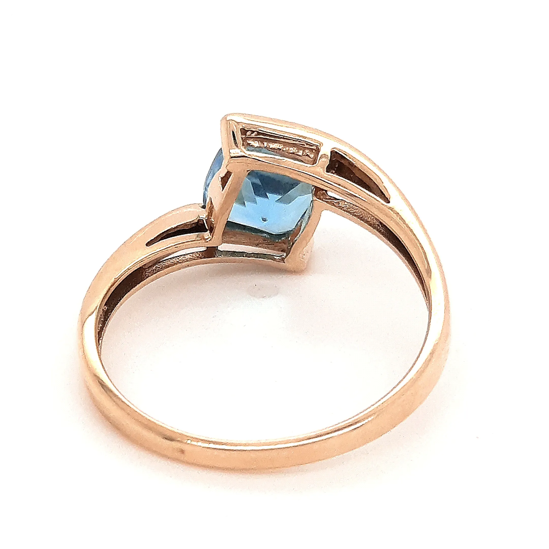 Topaz Yellow Gold Cross Over Ring