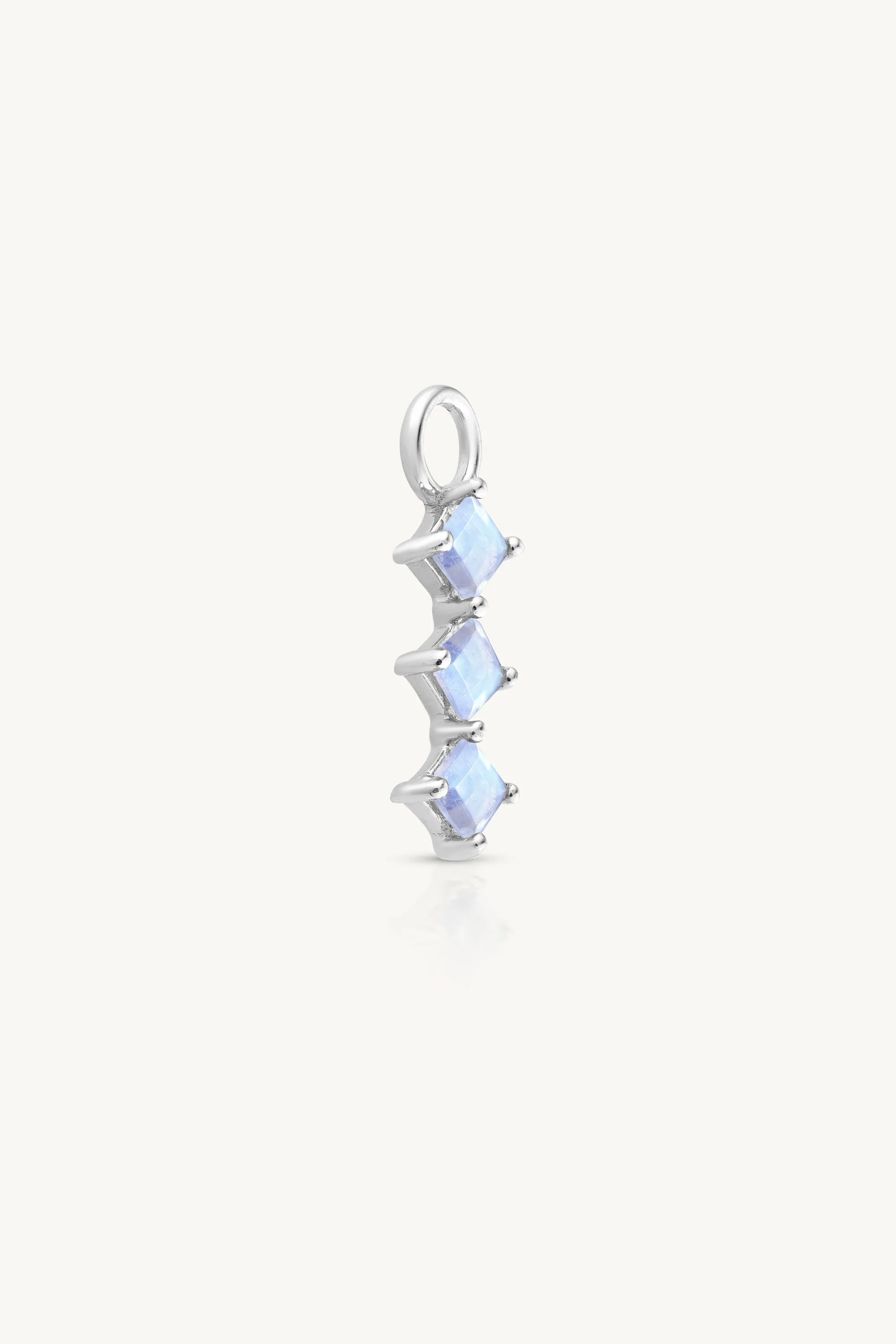 Trio Moonstone Silver Charm