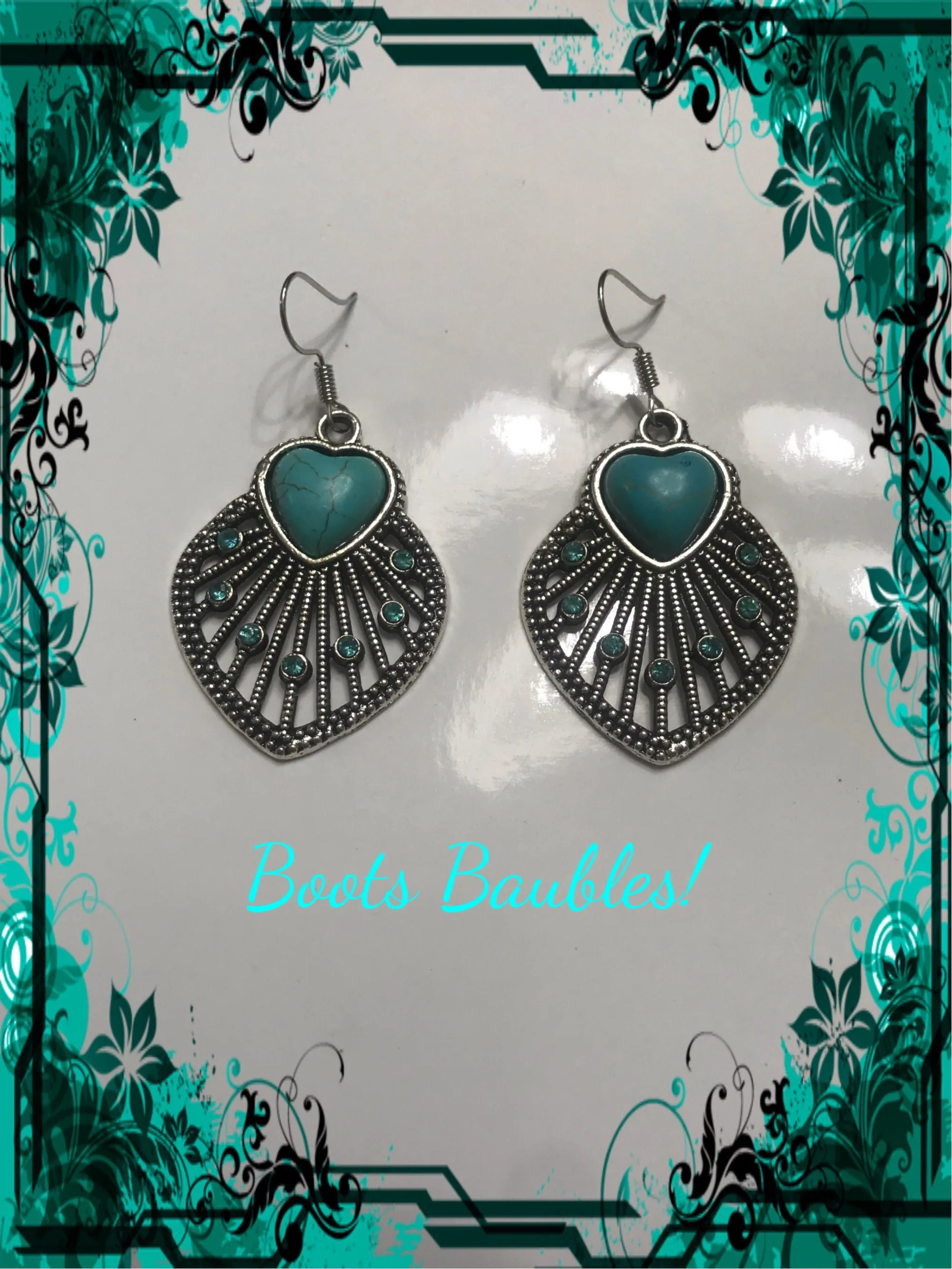 Turquoise heart earrings