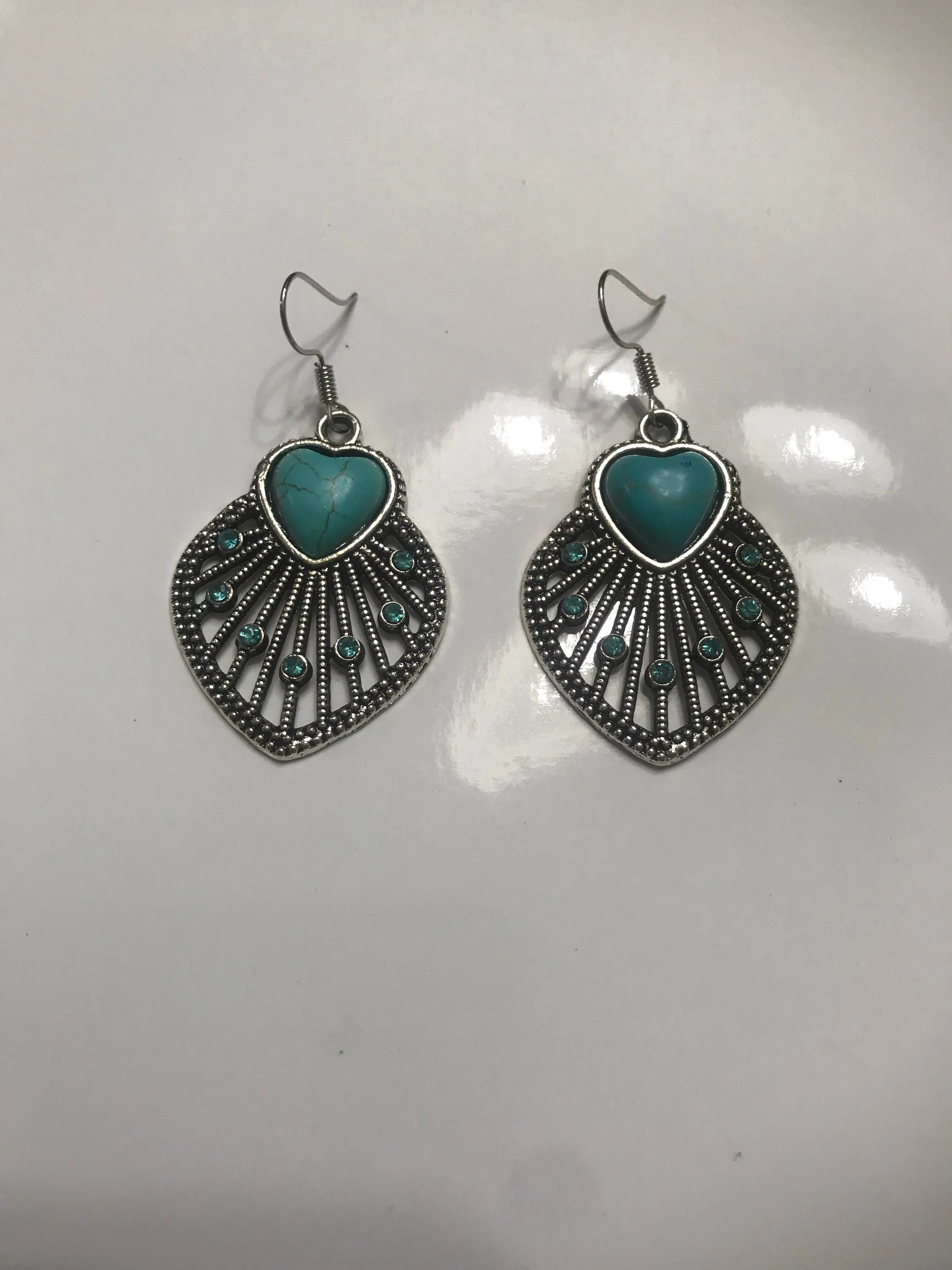 Turquoise heart earrings