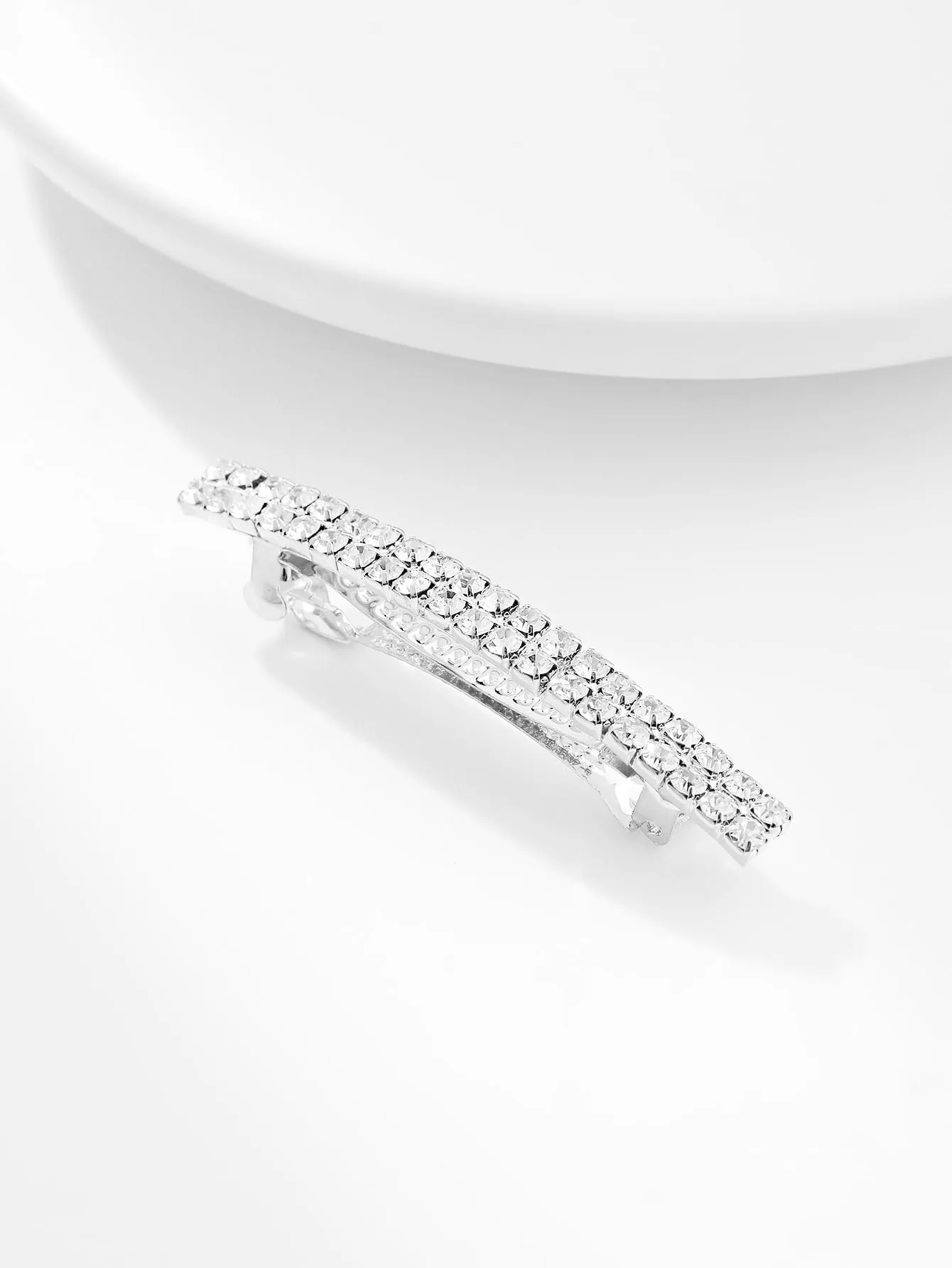 Two Row Rhinestone Decor Hair Clip for Women Barrette Styling Hair Accessories