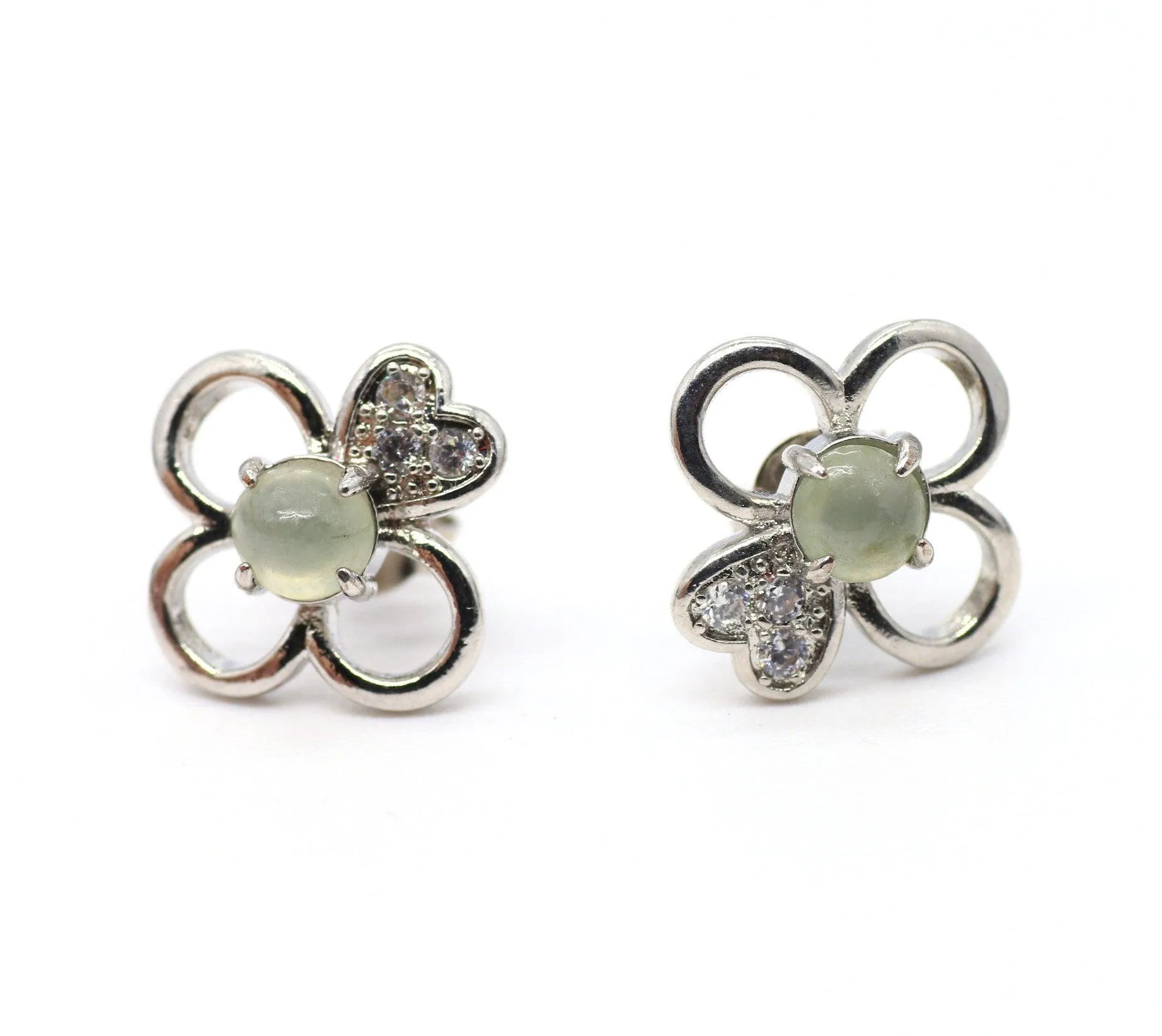 Type A Jadeite Jade Earrings s925 Silver Inlay 3O-ED4Z-LXEU