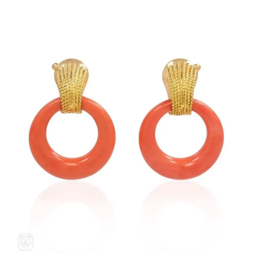 Van Cleef & Aprels interchangeable door-knocker hoop earrings