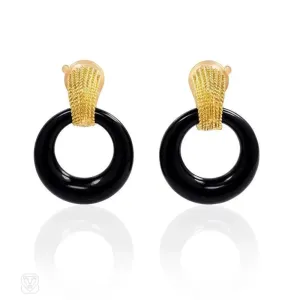 Van Cleef & Aprels interchangeable door-knocker hoop earrings