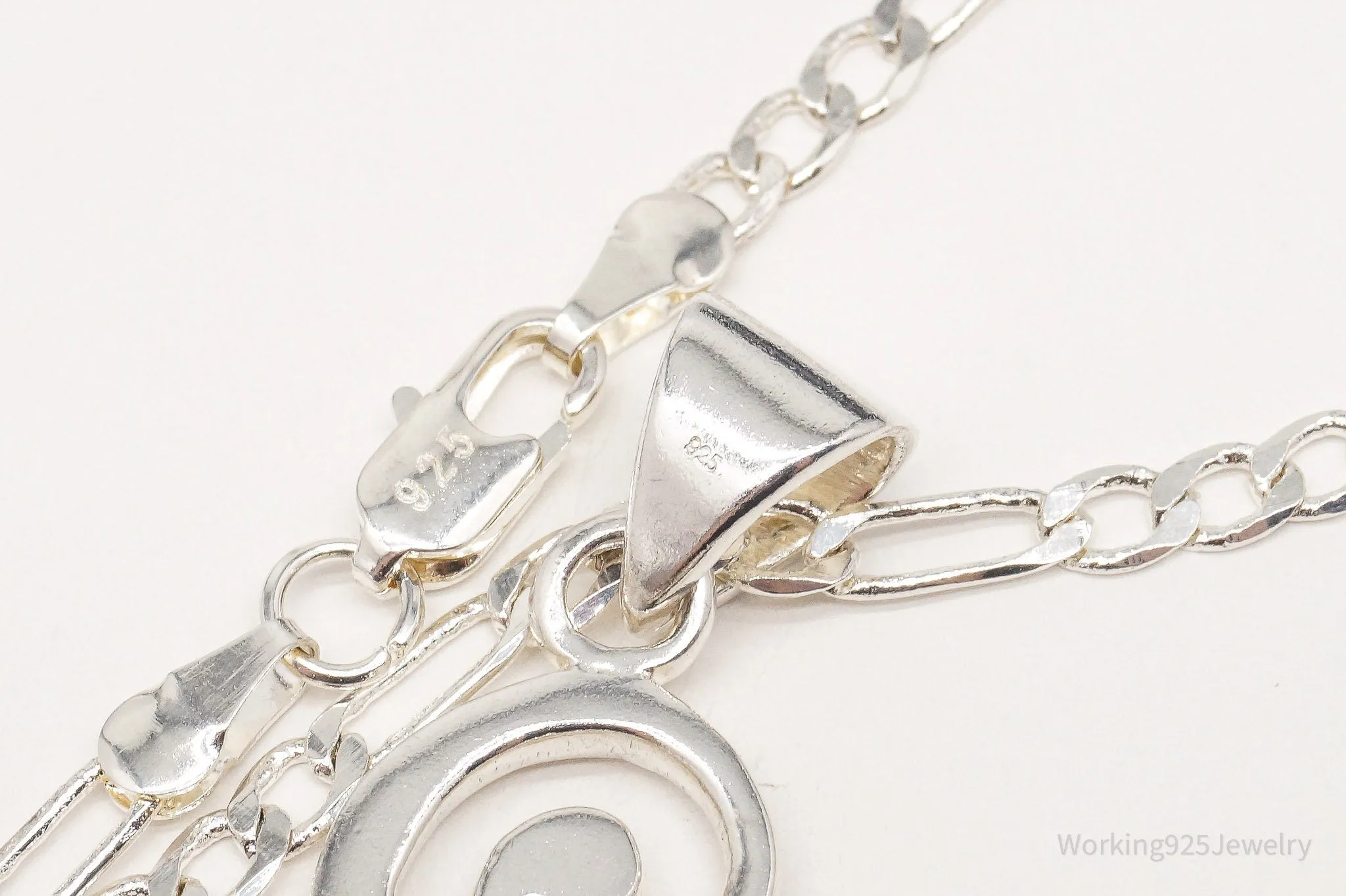Vintage Celtic Triskele Knot Sterling Silver Necklace 15.75"