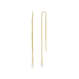White gemstone dangle earrings