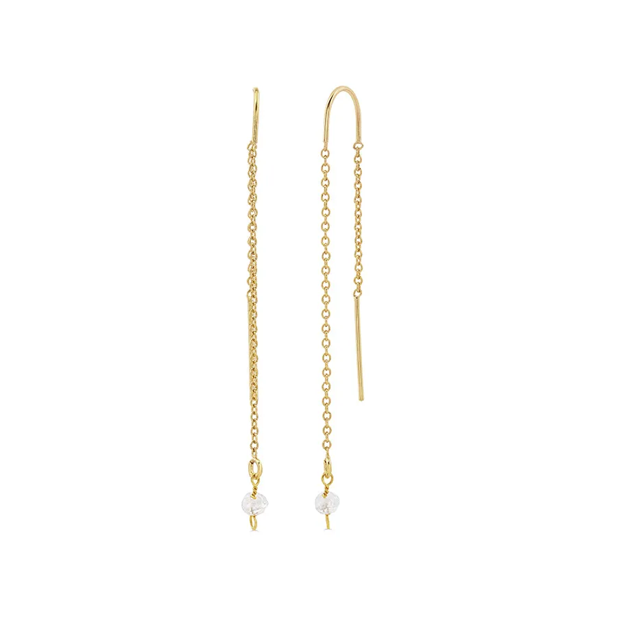 White gemstone dangle earrings