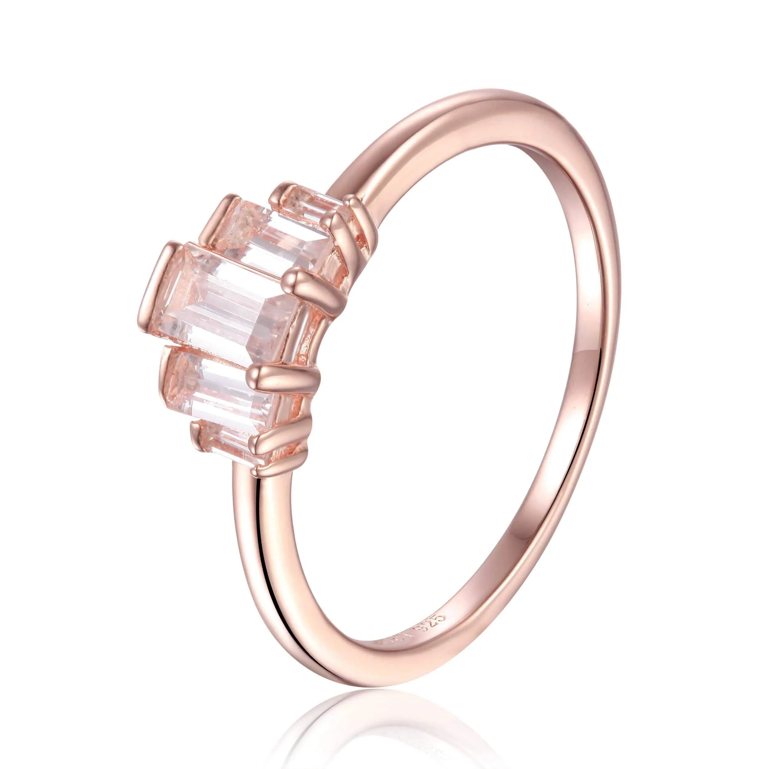 White Topaz Baguette Cluster Ring