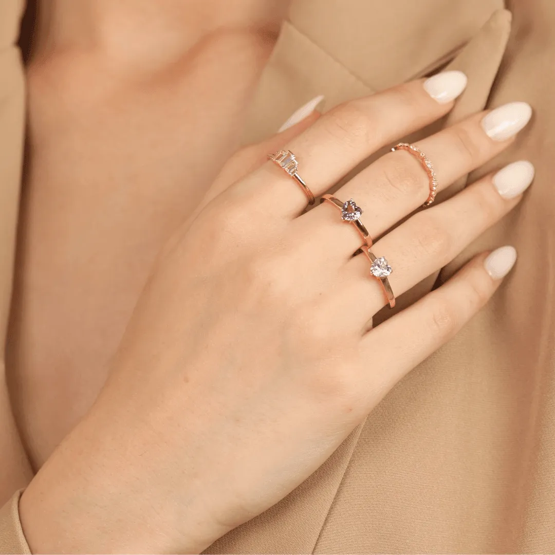 White Topaz Baguette Cluster Ring