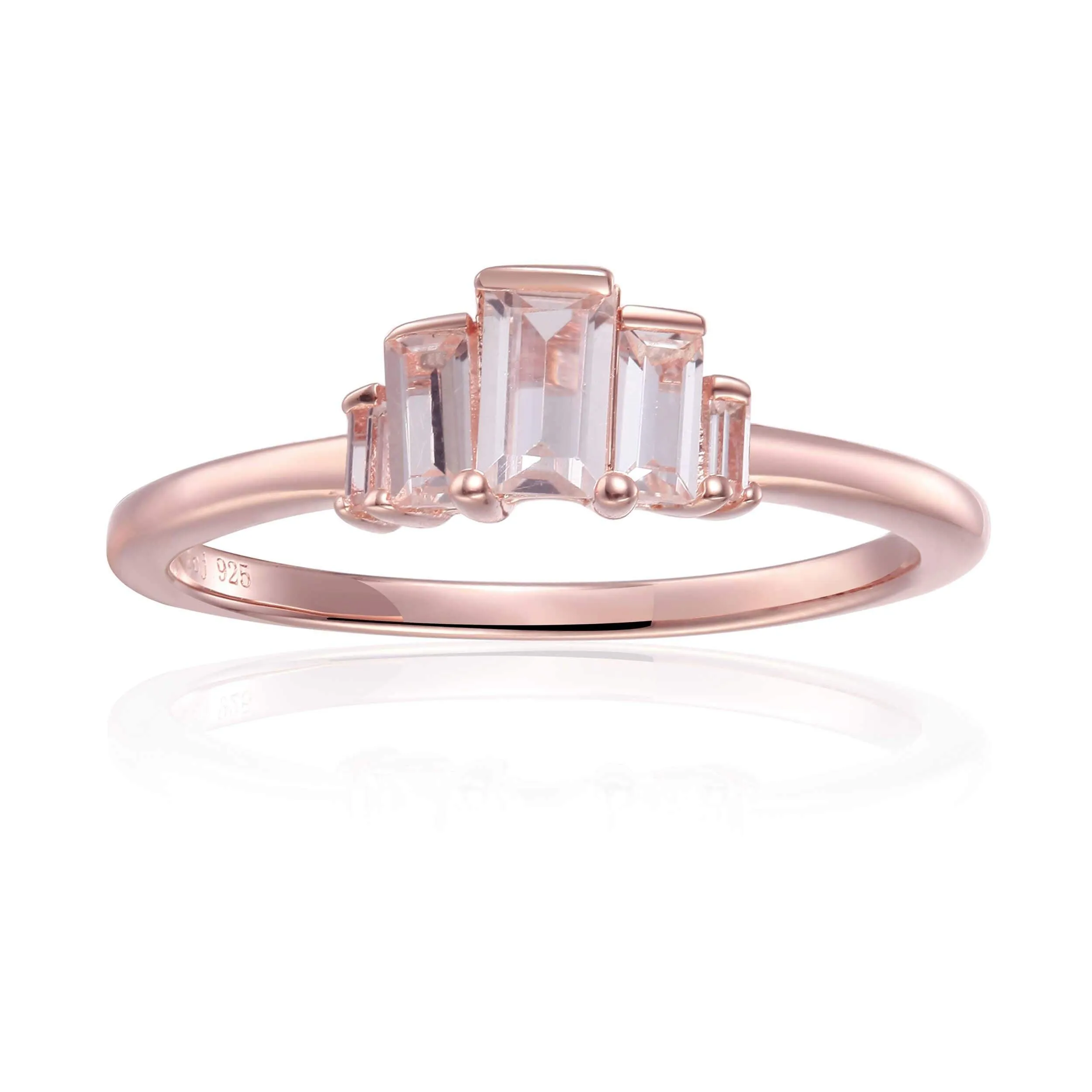 White Topaz Baguette Cluster Ring
