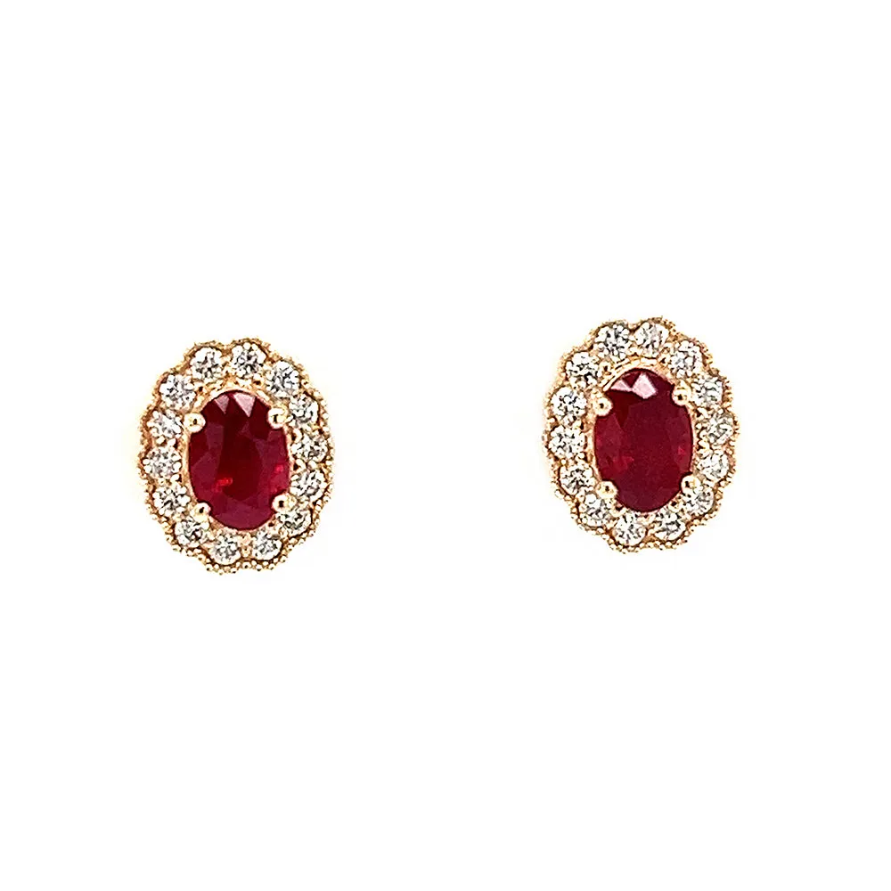 Yellow 14 Karat Ruby Earrings