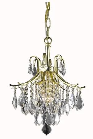 ZC121-LD8100D12G - Living District: Amelia Collection Pendant D12in H15in Lt:3 Gold finish
